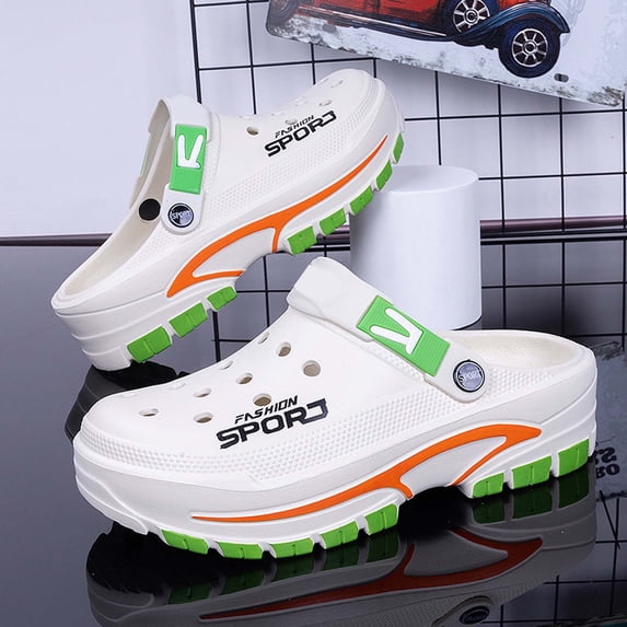 Men's Breathable Clogs Garden Shoes Slip On Work Sandals Non Slip Thick Sole Comfortable Outdoor Indoor Footwear