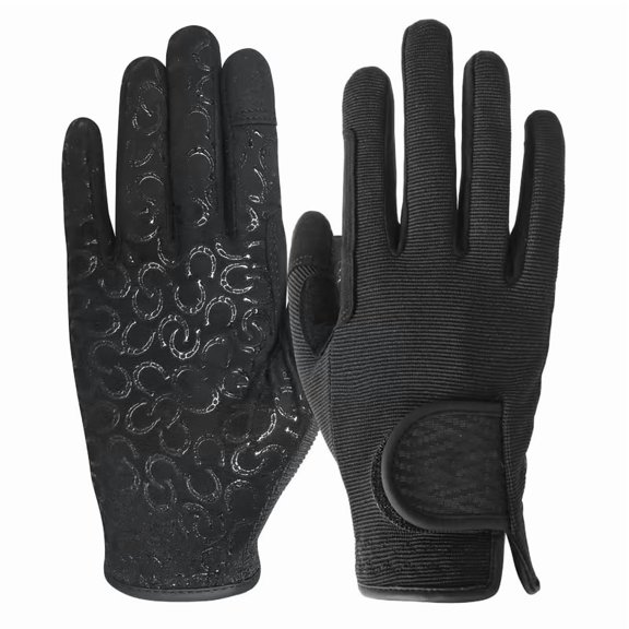 Men's Breathable Equestrian Riding Gloves Lightweight Mesh Horse Pattern