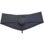 Mens Breathable Hipster Hip Hop Boxer Briefs Underwear Bulge Pouch Bikini Bottoms 1/2 Buttocks Black XL