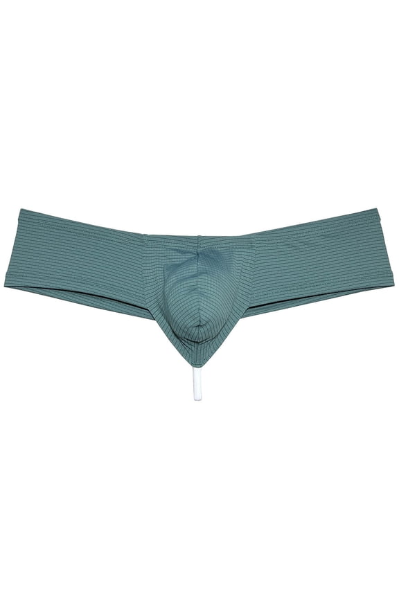 Men's Breathable Hipster Hip Hop Boxer Briefs Underwear Ultimate Bikini Bottoms Panties 1/3 Buttocks Dark Green L