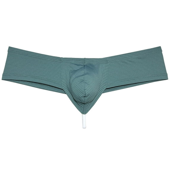 Men's Breathable Hipster Hip Hop Boxer Briefs Underwear Ultimate Bikini Bottoms Panties 1/3 Buttocks Dark Green M