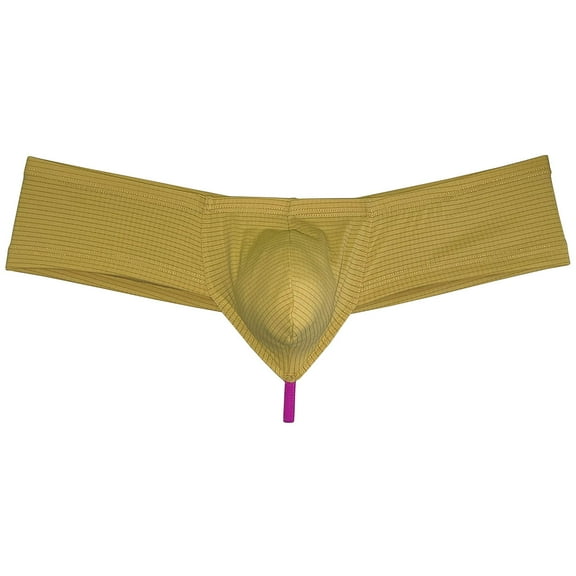 Men's Breathable Hipster Hip Hop Boxer Briefs Underwear Ultimate Bikini Bottoms Panties 1/3 Buttocks Fruit Yellow XL