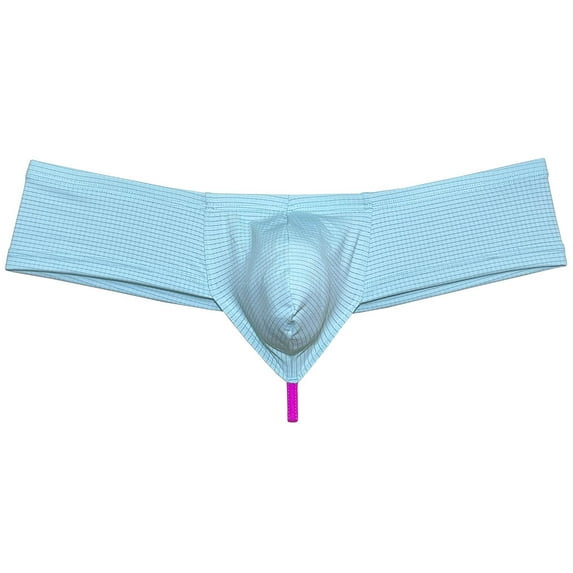 Men's Breathable Hipster Hip Hop Boxer Briefs Underwear Ultimate Bikini Bottoms Panties 1/3 Buttocks Light Blue XL