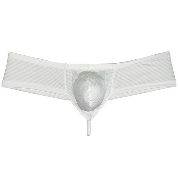 Men's Breathable Hipster Hip Hop Boxer Briefs Underwear Ultimate Bikini Bottoms Panties 1/3 Buttocks White L