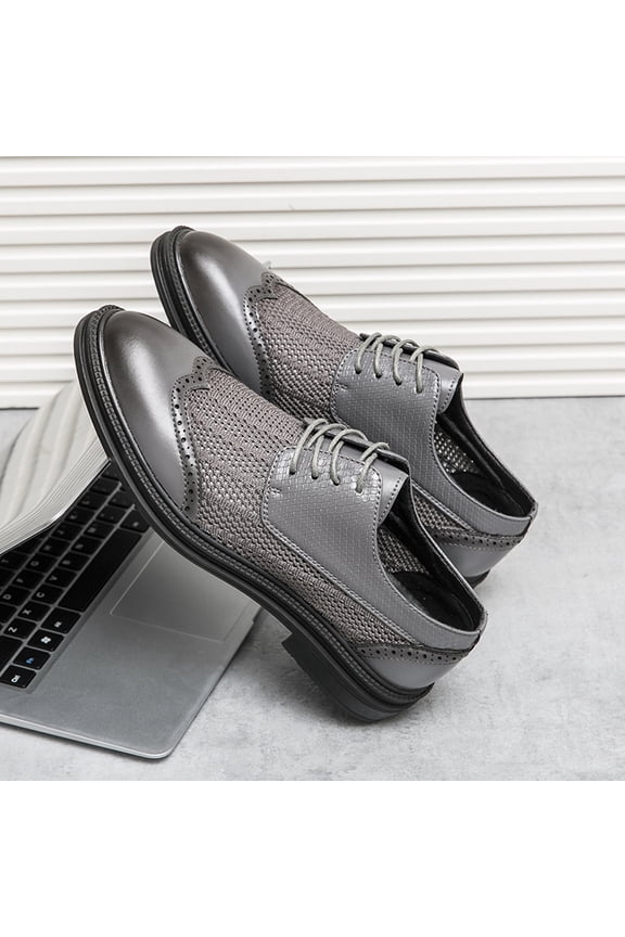 Men's Breathable Hollow Mesh Casual Shoes, Pointed Toe British Style Slip-On Sandals for Summer Outdoor, Travel, and Daily Wear Comfort