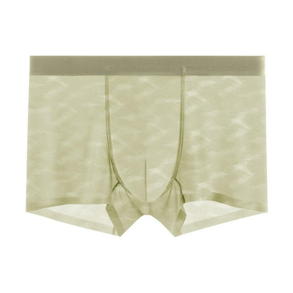 Men's Breathable Ice Silk Underwear Stretch Comfortable Boxer Underpants Thin Sheer Trunks