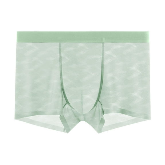 Men's Breathable Ice Silk Underwear Stretch Comfortable Boxer Underpants Thin Sheer Trunks