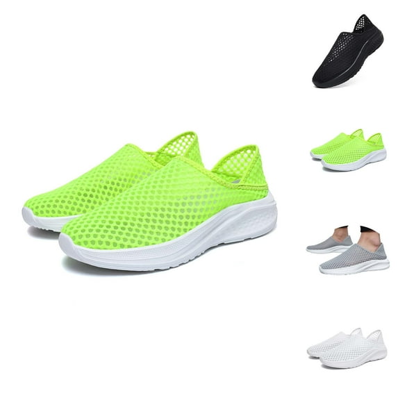 Men's Breathable Knit Sneakers Comfortable On Casual Shoes For Walking Running Yoga Gym Beach Summer Spring