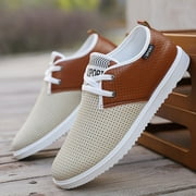 Men's Breathable Lace-up Casual Sneakers Lightweight Mesh Skate Shoes for Outdoor Casual, Spring and Summer