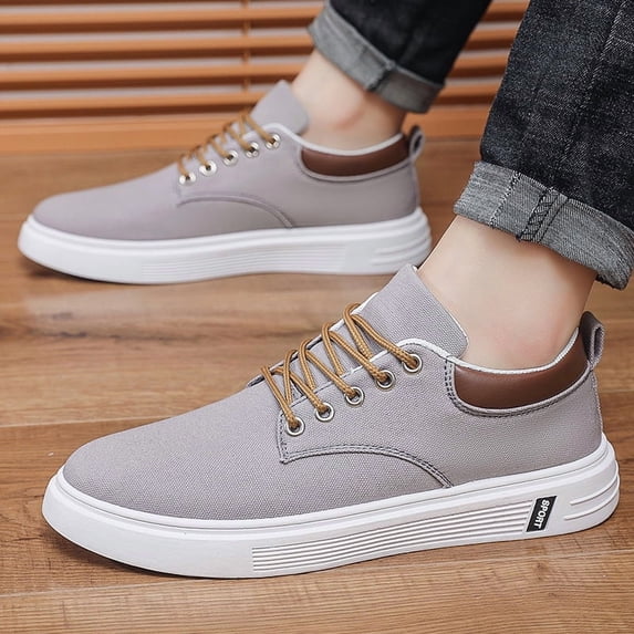Men's Breathable Lightweight Knit Running Sneakers - Wide Width Compatible Low-Top Sneakers Suitable Gym & Casual Wear - Upper/ Cushioning, Lace-Up Style (Year-Round),