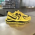 thumbnail image 1 of Men's Breathable Mesh American Street Style Dad Sneakers • Thick Platform Height Increase • Vibrant Yellow and Black Stripes • All-Season Casual Training Running Shoes, 1 of 9