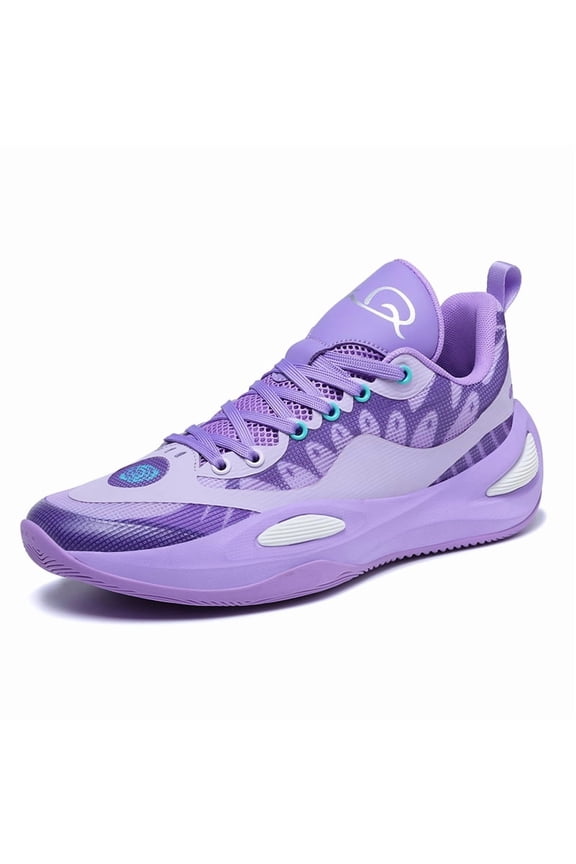 Men's Breathable Mesh Basketball Shoes, Low-Top Lace-Up Athletic Sneakers with Cushioned Midsole, Non-Slip High-Traction Footwear for Training, Competition, and Outdoor Sports