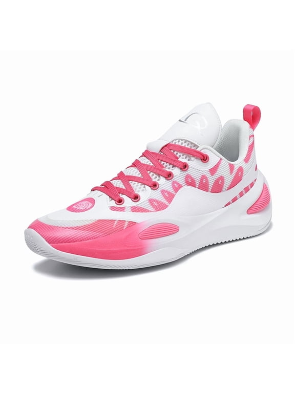 Men's Breathable Mesh Basketball Shoes, Low-Top Lace-Up Athletic Sneakers with Cushioned Midsole, Non-Slip High-Traction Footwear for Training, Competition, and Outdoor Sports