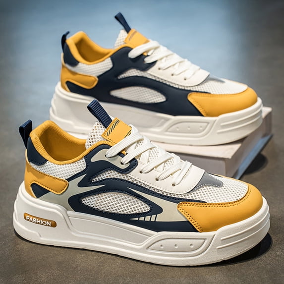Men's Breathable Mesh Chunky Sneakers - Fashion Casual Platform Shoes