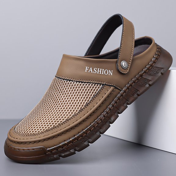 Men's Breathable Mesh Clog Sandals, Convertible Backstrap Casual Slippers
