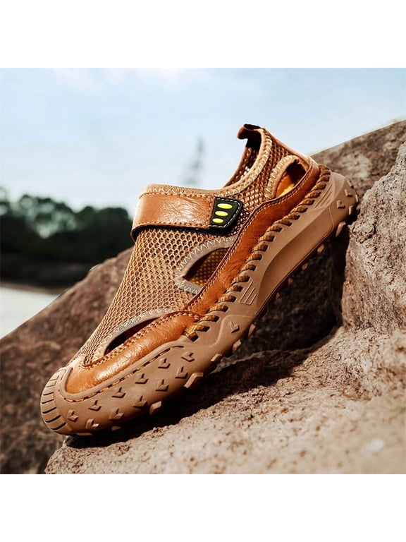 Men's Breathable Mesh Closed-Toe Outdoor Hiking Sandals