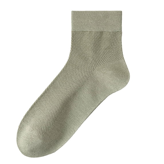 Men's Breathable Mesh Crew Socks Mid-Calf Lightweight Moisture Wicking Odor Resistant Summer Thin Green Socks for Running Gym Daily