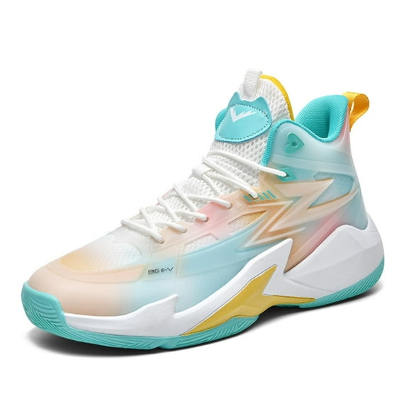 Men's Breathable Mesh Lace Up Basketball Shoes Fashion High-Top Non-Slip Sneakers Casual Gym Sports Tennis Jogging Running Walking Shoes