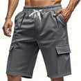 thumbnail image 1 of Men's Breathable Mesh Lined Shorts, Summer Running Shorts with Quick-Dry Tech & Multi-Pocket Design ,Dark Gray L, 1 of 4