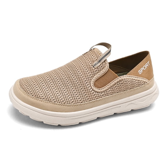 Men's Breathable Mesh Mule Shoes, Lightweight Slip-On Casual Sneakers, Non-Slip Platform Loafers for Daily & Summer Wear