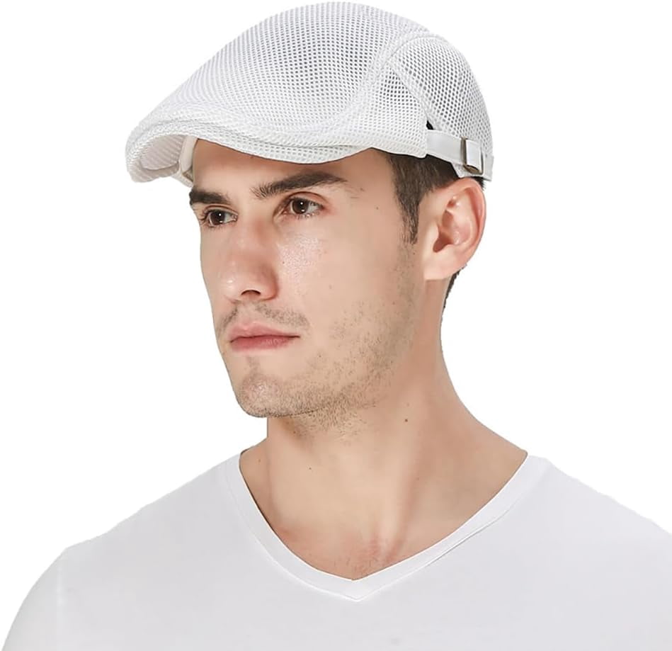 Casquette Plate Vintage Souple Pour Homme - 8 Panneaux En Coton - Taille Réglable 55-59 Cm - Couleurs : Gris, Beige, Noir, Marron - Style Newsboy Rétro