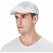 Mens Breathable Mesh Newsboy Cap Summer Beret Ivy Cap Driving Cabbie Flat Hat