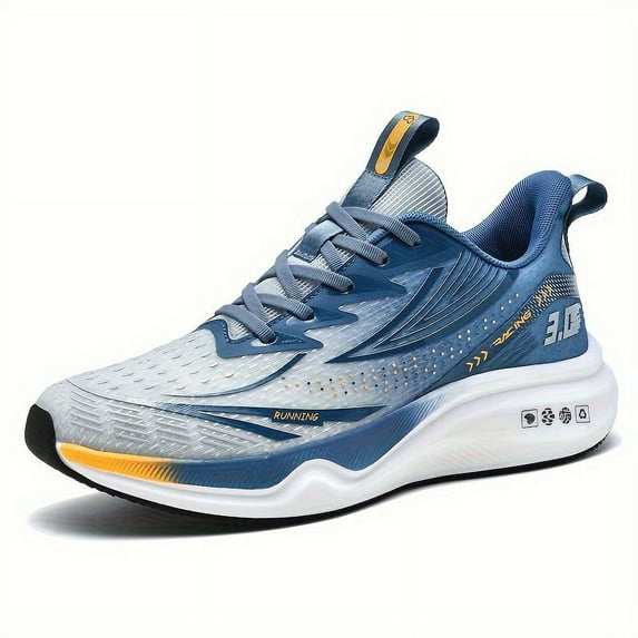 Men's Breathable Mesh Running Shoes - Casual Athletic Sneakers with Striped Design, Lace-Up, Perfect for Spring/Summer/Fall