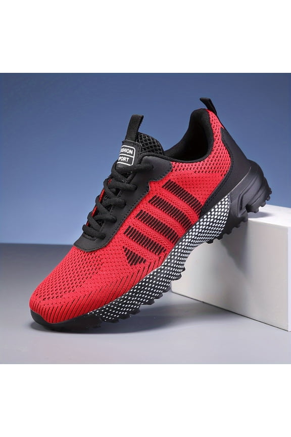 Men's Breathable Mesh Sneakers - Stylish, Non-Slip, Lace-Up Running & Casual Wear - Great Gift for Fitness Enthusiasts & Walking Shoes with Comfort Fit - For Men - Suitable for Sports