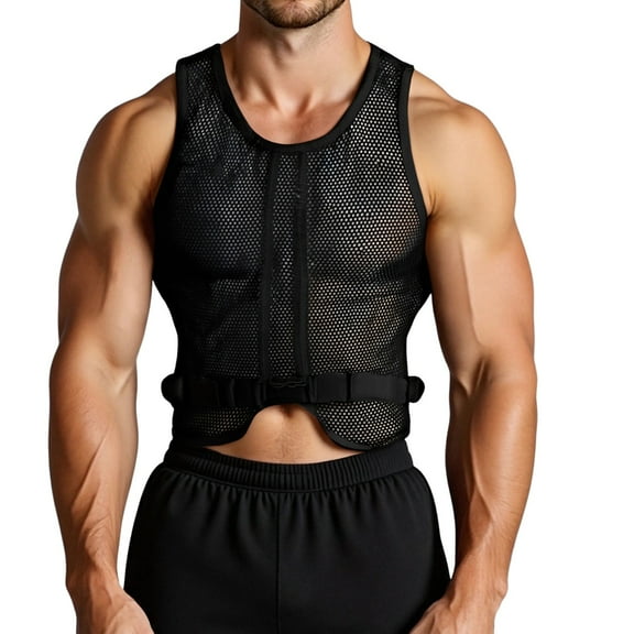 Men's Breathable Mesh Tank Top Lightweight Sleeveless Muscle Vest for Summer Workout Sports Casual Wear