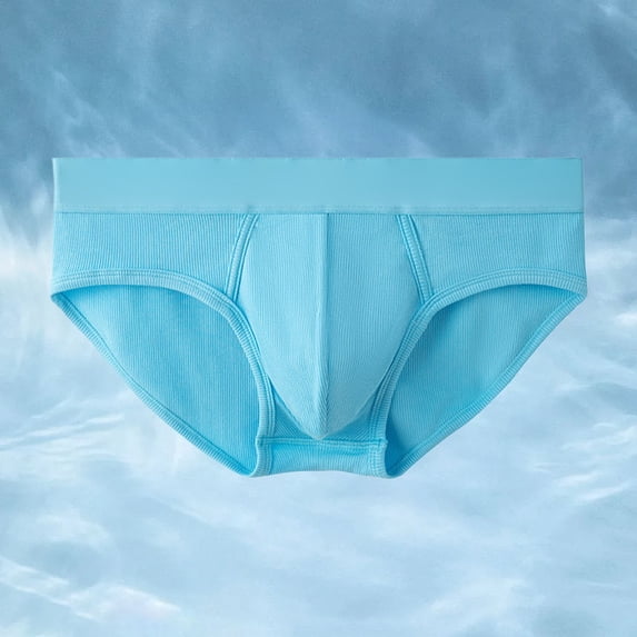 Men's Breathable Mid Rise Briefs Soft Stretch Blend Underwear Stylish Comfortable Everyday Casual Solid Design For WearBlueL