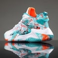 thumbnail image 1 of Men's Breathable Mid-Top Basketball Sneakers - Upper & Rubber Sole All-Season Sports Shoes with Cushioned Insole, Gym, Casual Wear - Random Color Sole Patterns Suitable for All-Season Wear, 1 of 9