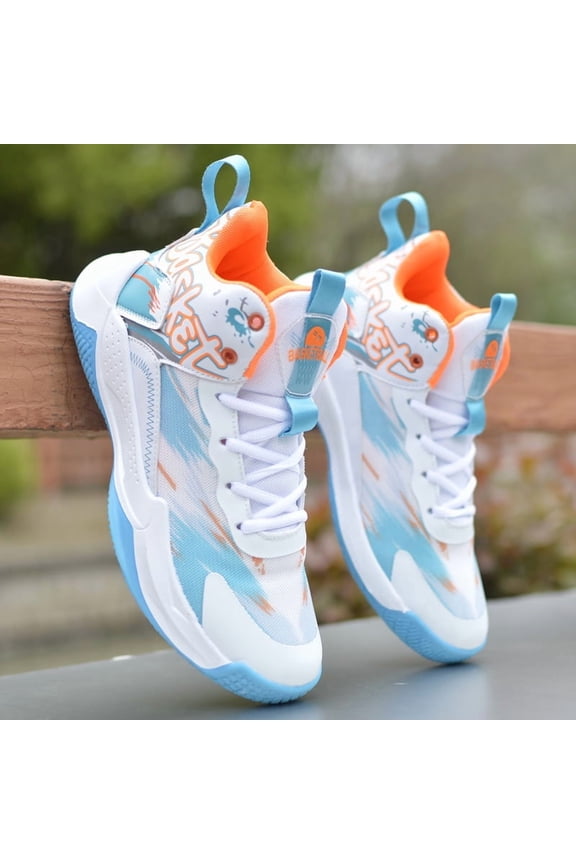 Men's Breathable Mid-Top Basketball/tennis Sneakers - Slip-Resistant Rubber Sole, Cushioned Insole, Lace-Up Casual Wear - Solid Color Athletic Footwear & Sports Shoes for Court, Gym