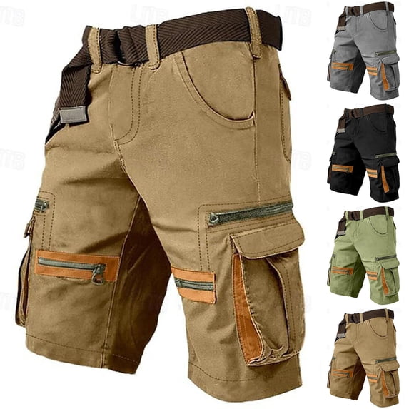 Men's Breathable Multi-Pocket Cargo Pants, Trousers, Lightweight, Quick Dry, Workwear, Outdoor Hiking, Casual Daily, Summer Essentials | JASKFLY,Gray L