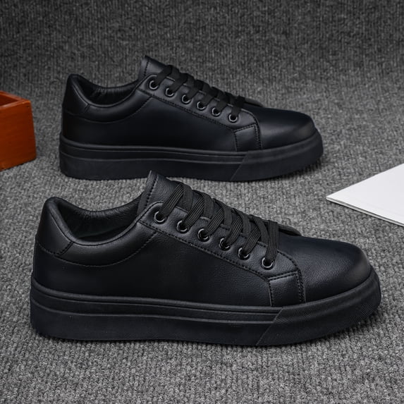 Men's Breathable PU Sneakers with EVA Cushioning Insole & Anti-Slip Sole - Low-Top Lace-Up Sneakers Suitable for Gym, Office, Casual Wear - All-Season Round Toe Durable Design for Active Lifestyle