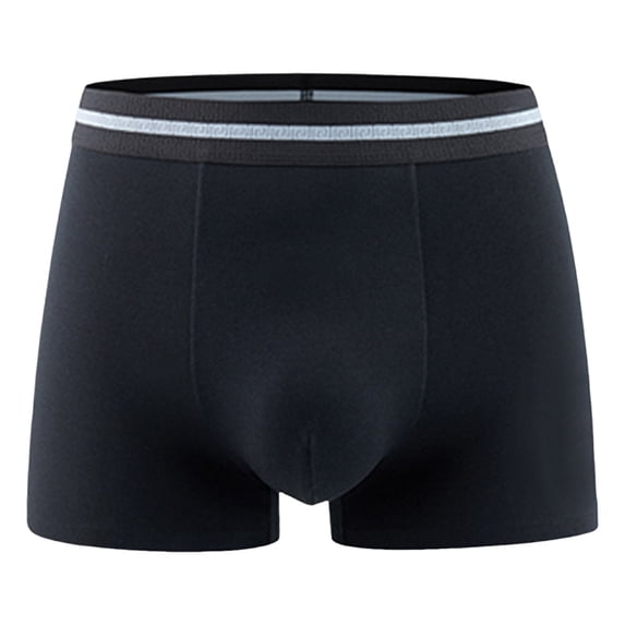 Men's Breathable Pure Crotch Underwear Traceless Comfort Fit Briefs, L, Black