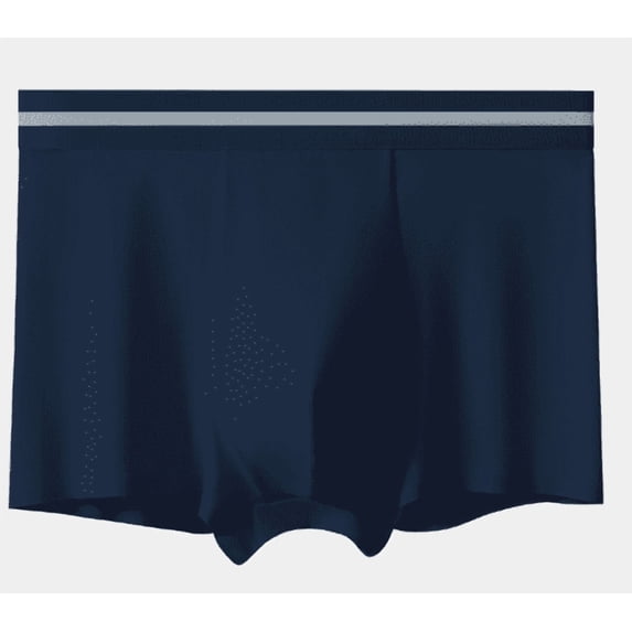 Men's Breathable Pure Crotch Underwear Traceless Comfort Fit Briefs, L, Dark Blue
