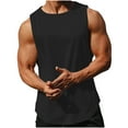 thumbnail image 1 of Men's Breathable Quick Dry Round Neck Tank Tops Solid Fitness Casual Athletic Sleeveless Gym Shirts Sports Tank, 1 of 7