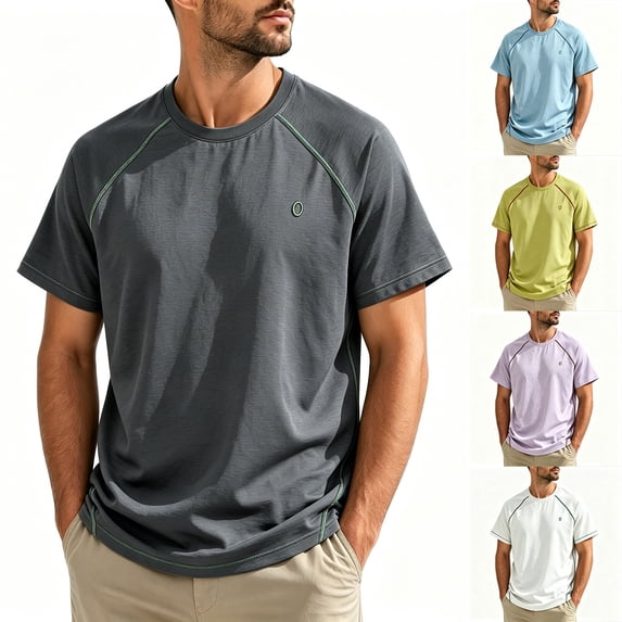 Men's Breathable Quick Dry Running T-Shirt Summer Outdoor Cycling Sports Top Crewneck Short Sleeve Moisture Wicking Cool Shirt Fitness Training Workout Activewear | JASKFLY,Black L