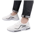 thumbnail image 1 of Men's Breathable Running Shoes Lace Up Low Top Slip On Sneakers Comfortable Platform Non Slip Work Shoe White Size 8, 1 of 4