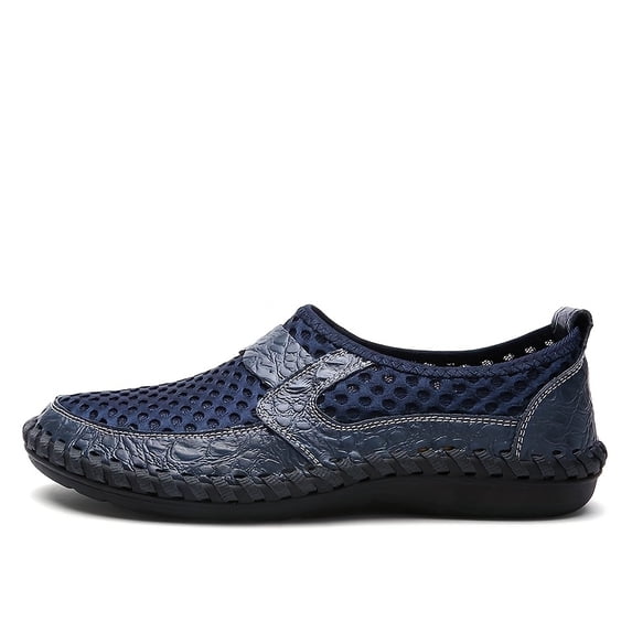 Men's Breathable Slip-On Loafers Lightweight Mesh Walking Shoes with Non-Slip Flexible Sole for Driving Travel Outdoor Casual Summer Wear