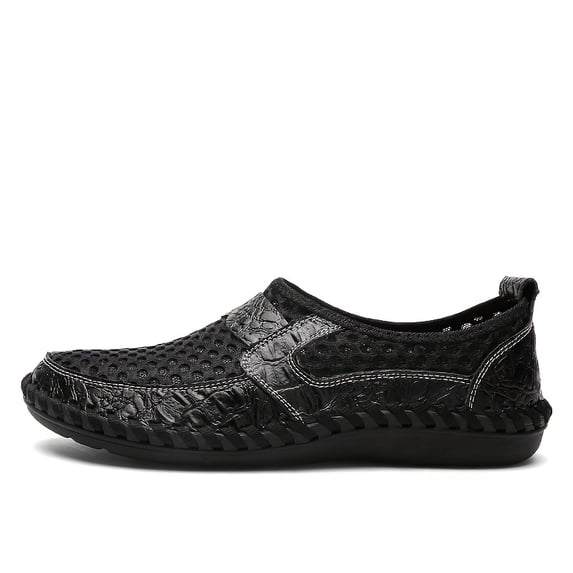 Men's Breathable Slip-On Loafers Lightweight Mesh Walking Shoes with Non-Slip Flexible Sole for Driving Travel Outdoor Casual Summer Wear