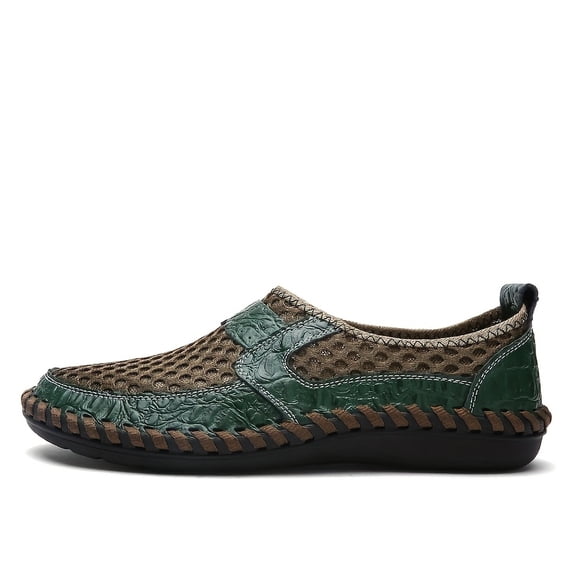 Men's Breathable Slip-On Loafers Lightweight Mesh Walking Shoes with Non-Slip Flexible Sole for Driving Travel Outdoor Casual Summer Wear