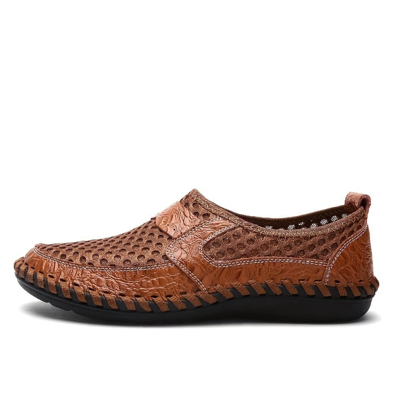 Men's Breathable Slip-On Loafers Lightweight Mesh Walking Shoes with Non-Slip Flexible Sole for Driving Travel Outdoor Casual Summer Wear