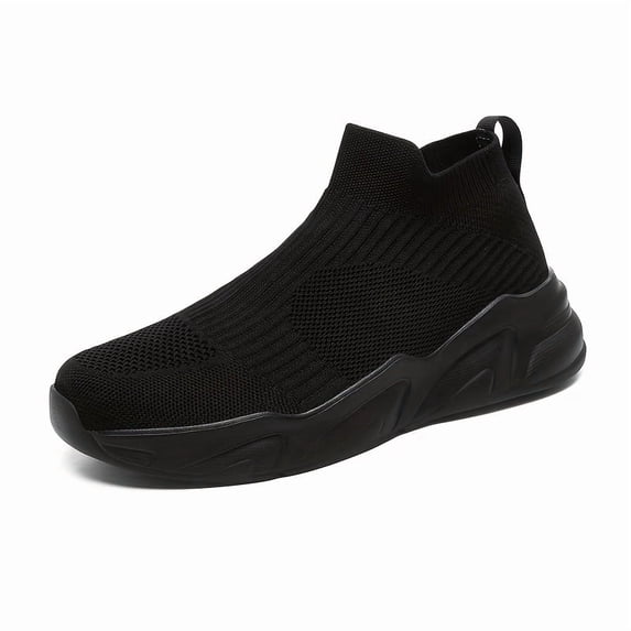 Men's Breathable Slip-On Sneakers - Casual Sneakers Suitable for Jogging, Round-Toe Lightweight with Cushioned MD Sole & Insole, Spring Summer Fall Casual Attire, Minimalist Sportswear (No Laces)