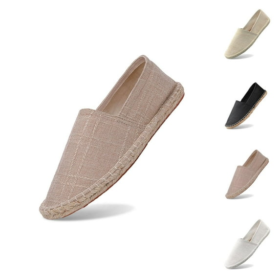 Men's Breathable Solid Color Korean Version Trendy Casual Comfortable Lightweight Linen Sole Sneakers Black Mens Shoes