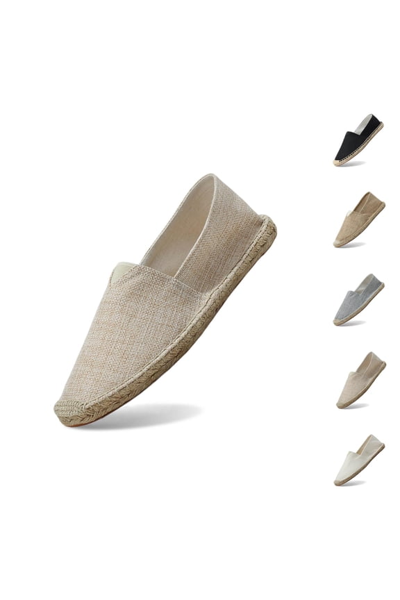 Men's Breathable Solid Color Korean Version Trendy Casual Comfortable Lightweight Linen Sole Sneakers Casual Men Shoes