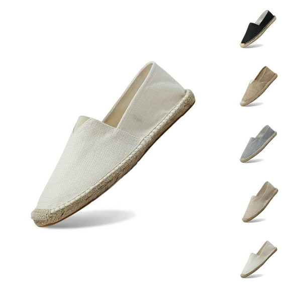 Men's Breathable Solid Color Korean Version Trendy Casual Comfortable Lightweight Linen Sole Sneakers Men'S Black Shoes