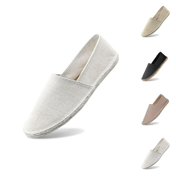 Men's Breathable Solid Color Korean Version Trendy Casual Comfortable Lightweight Linen Sole Sneakers Mens Shoes Running