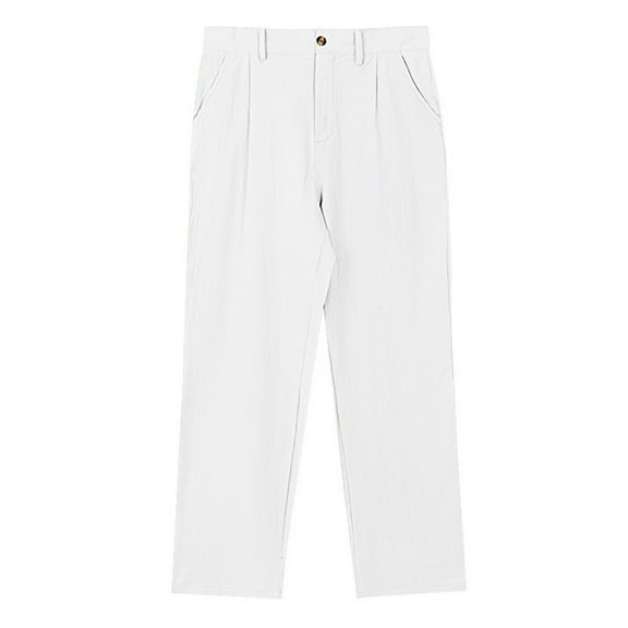 Men's Breathable Solid Color Slim Fit Casual Trousers with Comfortable Waistband for Everyday Wear
