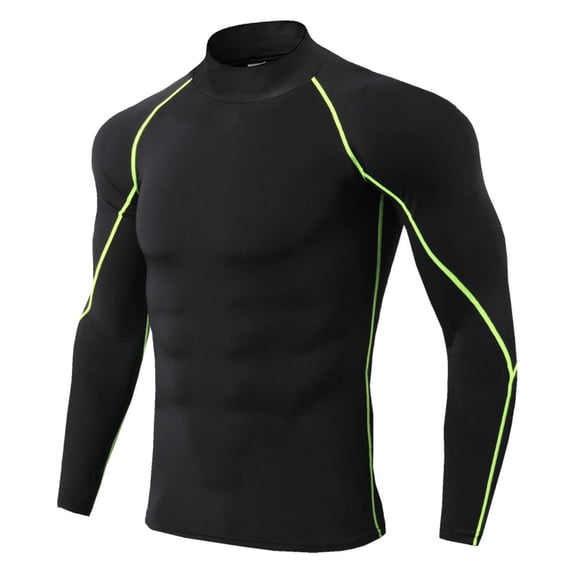 Men's Breathable Sports Base Layer Top - Long Sleeve, Quick-Drying, Slim Fit for Fitness & Winter Wear